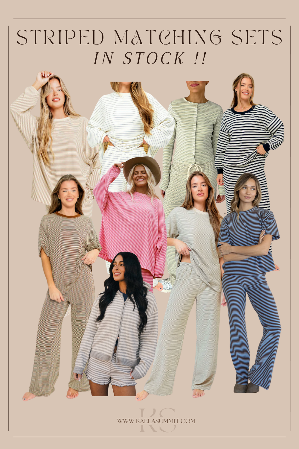 matching sets currently in stock